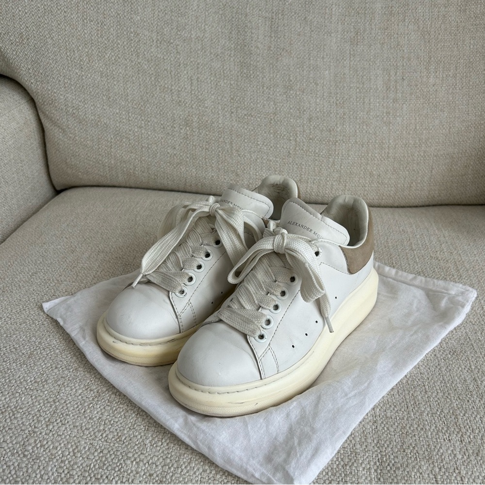 Alexander McQueen Suede Oversized Sneakers White/Patchouli Size 7.5